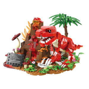 Jurassic Volcano Model Toy Foraging Overlord Dinosaur Scene Assembled Compatible for Lego Building Blocks Made Plastic
