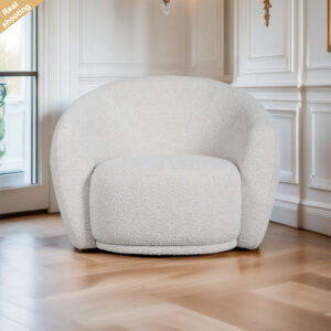 White Wool High Density Foam Sofa Chair Modern Leisure Style Single Living Room Armchair Lounge Chair