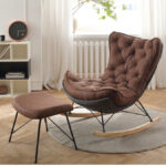 Unique Design Comfortable Sitting With Upholstered Foam Living Room Modern Leather Metal Feet Lounge Chair