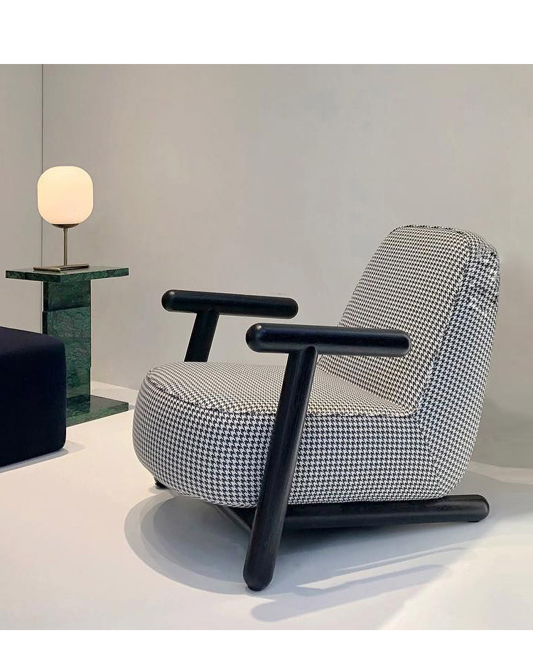 Modern Style Living Room Solid Wood Base Fabric Cover Upholstered Density Foam Accent Leisure Chair - Image 3