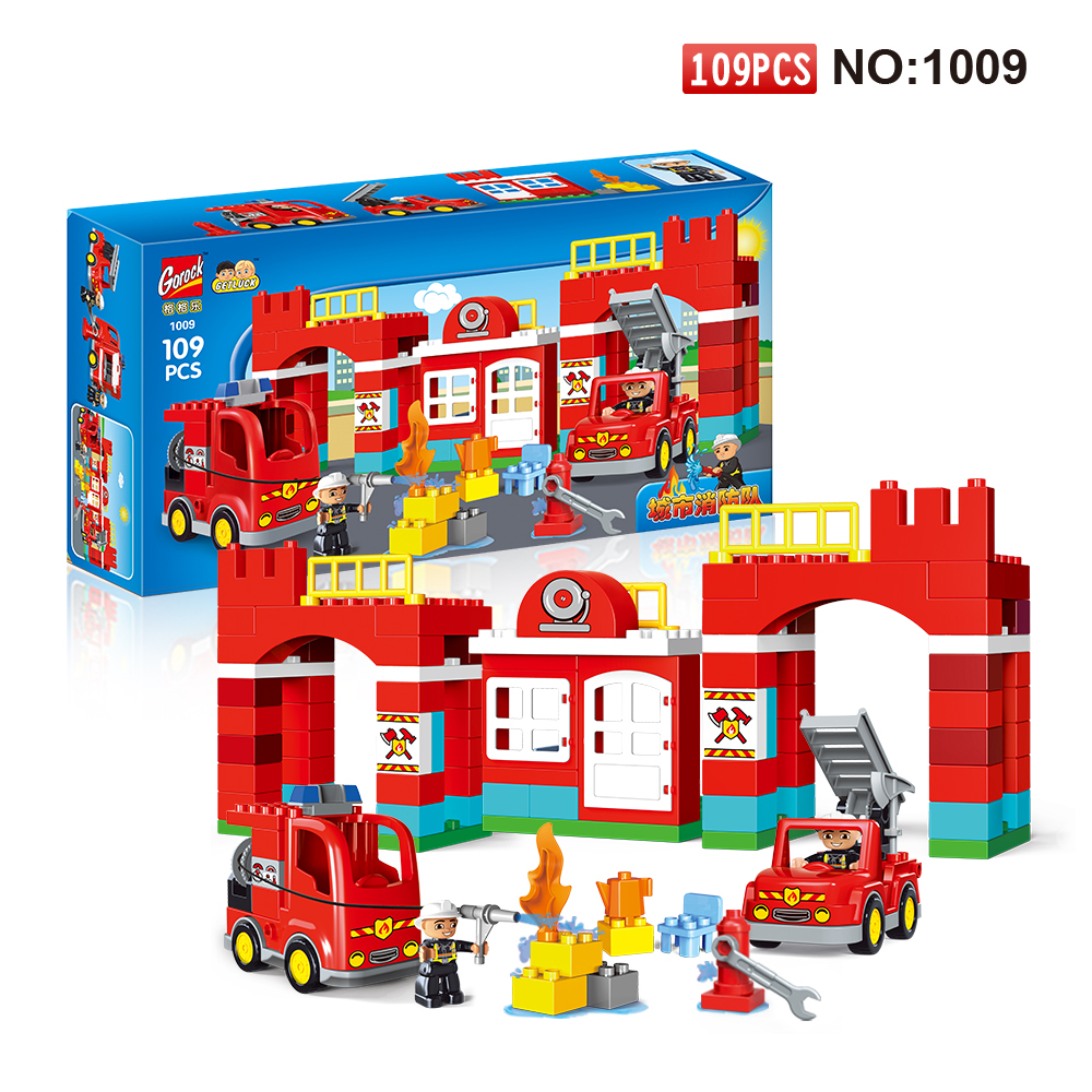 Toy City Fire Fighting Big Building Block Fireman Set - Image 2