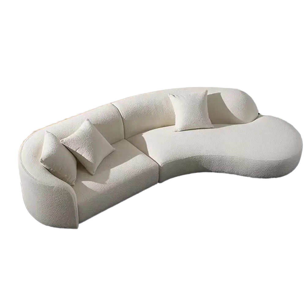 Modern Design Sectional Sofa Set Living Room Hotel Furniture with Curved Modular Velvet Fabric Couch - Image 3