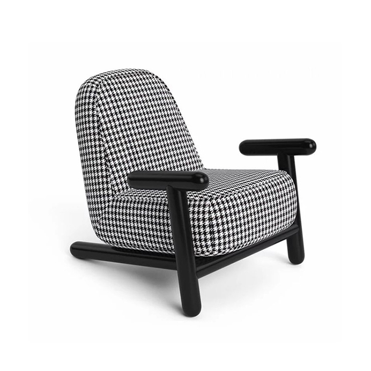 Modern Style Living Room Solid Wood Base Fabric Cover Upholstered Density Foam Accent Leisure Chair - Image 4