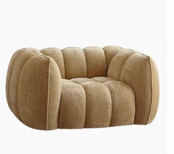 Teddy Plush Fabric Quilted Foam Cushion Lounge Chair for Living Room Vacuum Packed Shaping Sofa Set for Hotels - Image 2