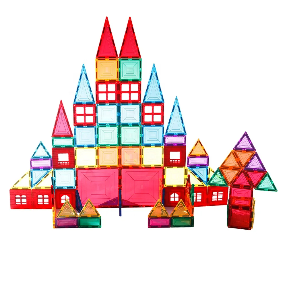 Kids 100 Pcs Educational 3D Magnetic Toy Magnetic Building Block Tiles Set Magnetic Tiles - Image 4