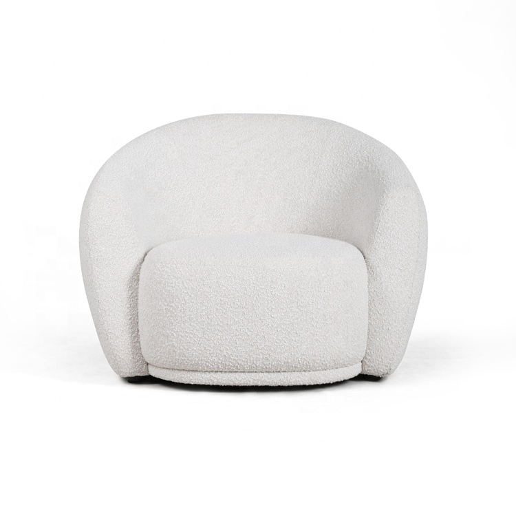 White Wool High Density Foam Sofa Chair Modern Leisure Style Single Living Room Armchair Lounge Chair - Image 5