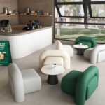 Modern Commercial Furniture Set Sofa Chair for Restaurant Coffee Shop & Book Store Fabric Upholstery Booth Seating