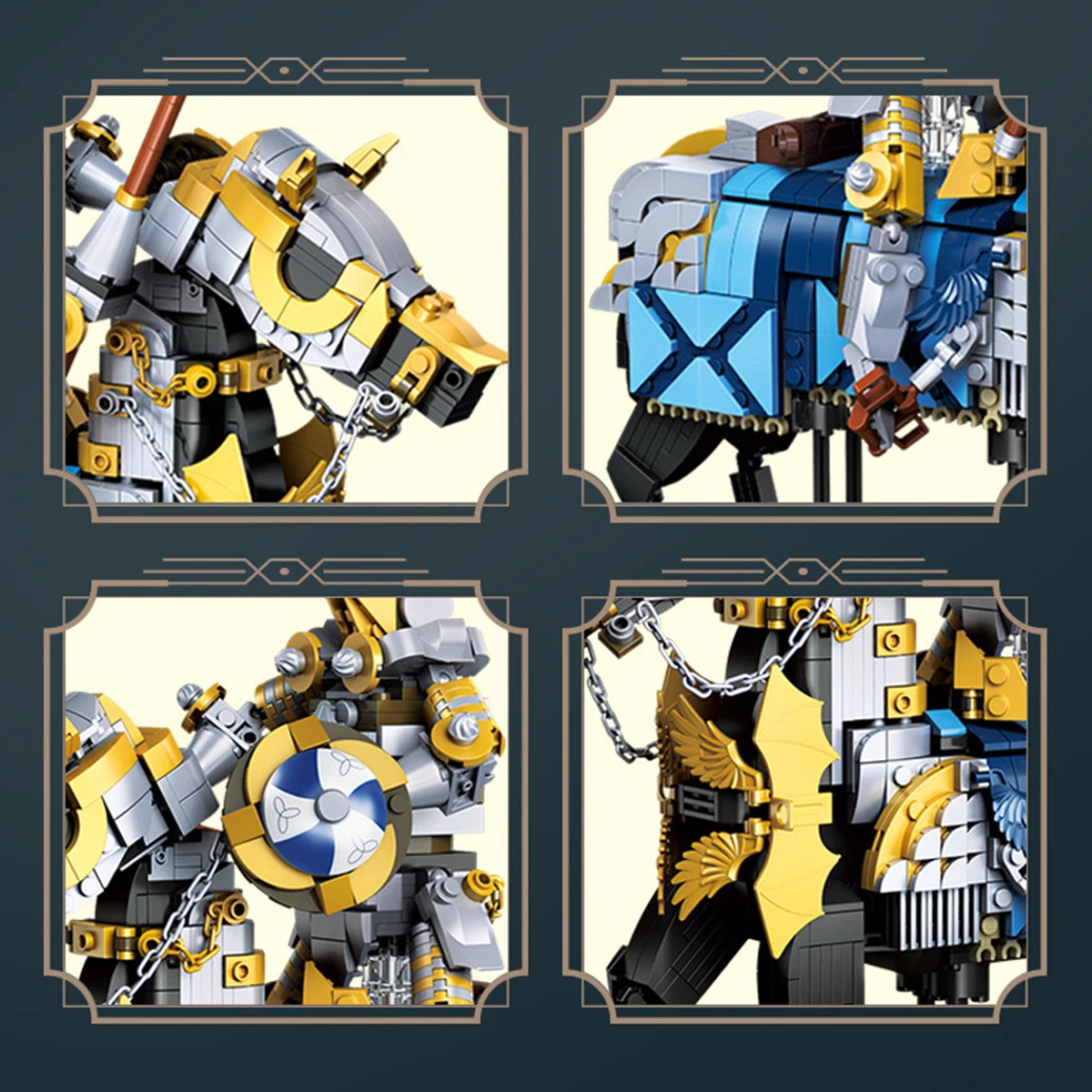 1247 PCS Medieval Knight Warhorse Model Building Block Bricks Toy DIY Bricks Toys for Kids Adults Boy - Image 2