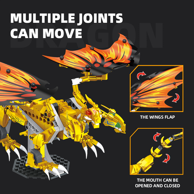 452Pcs Lloyd Golden Ultra Dragon Model Collectible Building Block Set With Figurines - Image 3