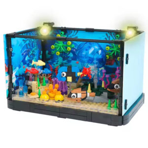 725 PCS Aquarium Building Block Toys Ocean Jellyfish Fish Building Brick Set with Light