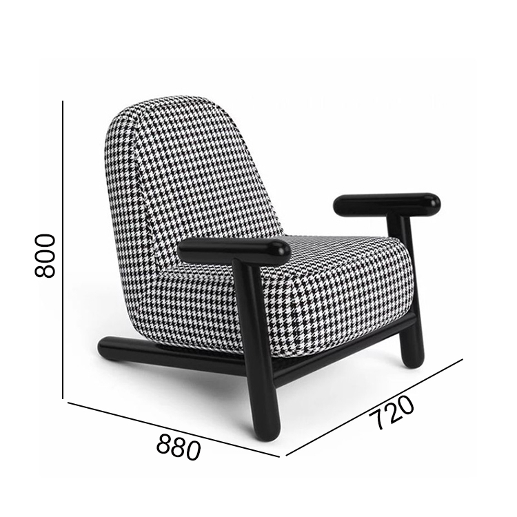 Modern Style Living Room Solid Wood Base Fabric Cover Upholstered Density Foam Accent Leisure Chair - Image 5