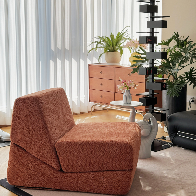 Foldable Single Sofa Bed Living Room Sectional Couch Modular Recliner Vacuum sealed Compressed Foam Fabric Sofa Chair Furniture - Image 5