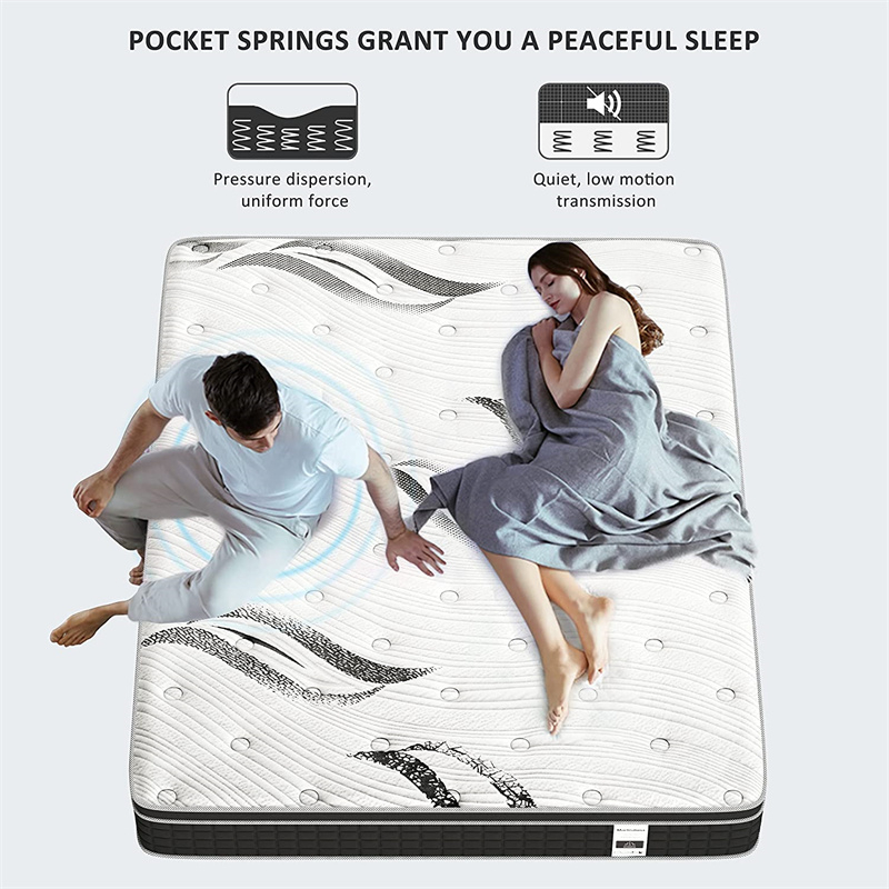 Mattress Queen King Size Latex Gel High Density Memory Mattress Rolled up Packing Pocket Coil Mattress - Image 4