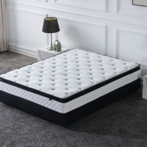 Luxury Double Size Bonnell Spring Mattress Comfort Foam with Roll-Up Pillow Top Design Bedroom Hotel Furniture Use