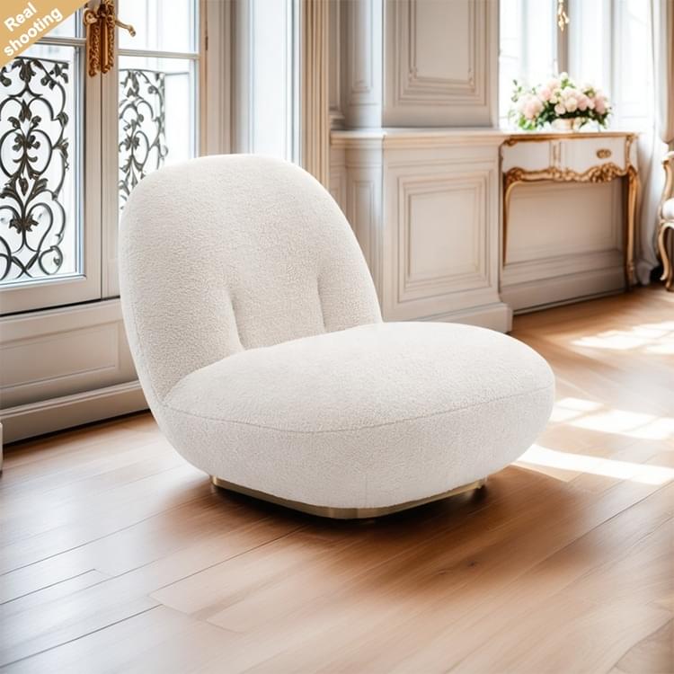 Casual Style Sherpa Wool Sofa Chair High End Home Living Room Single Lounge Chair