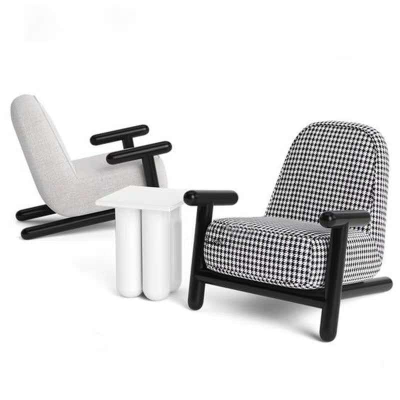 Modern Style Living Room Solid Wood Base Fabric Cover Upholstered Density Foam Accent Leisure Chair