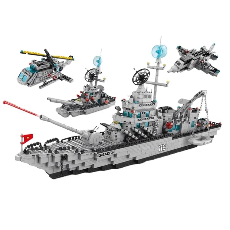 Aircraft Carrier Model Building Blocks Military Warship Bricks Boy Gift Educational Puzzle Toy