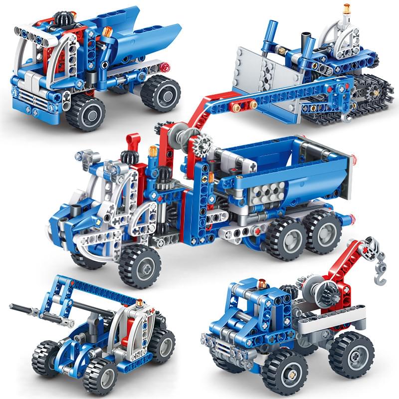 Creative Building Block Toy Children Educational Plastic Assembled Toys Mixed 4 Series of Engineering-Inspired Types Training