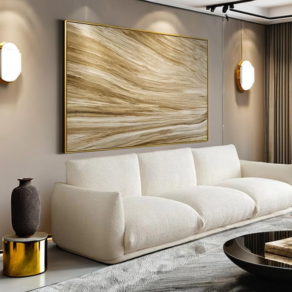 Modern Minimalist Three-Seat Tufted Fabric Cover Wood Foam Sectional Sofa