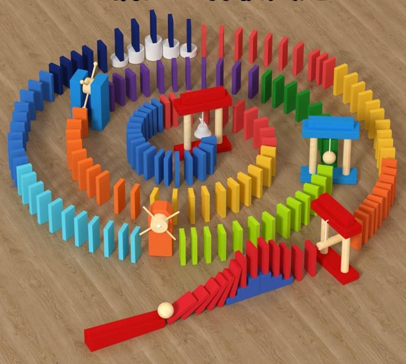 1200 Pieces Unisex Wooden Building Blocks Children's Early Education Hot Sale Toy for Ages 2-4 Years