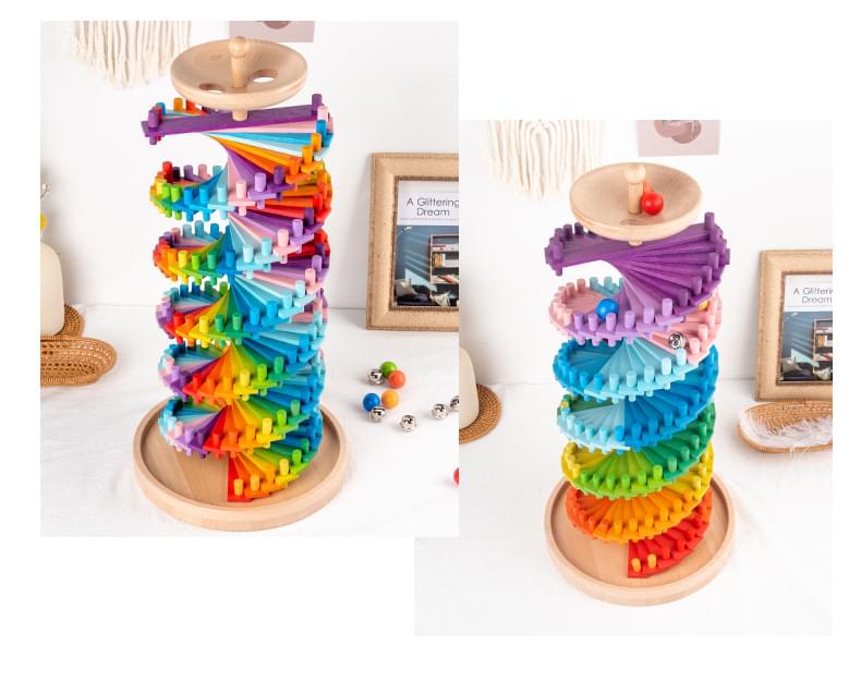 Wooden Montessori Educational Toys Wooden Stacking Building Blocks Games Set